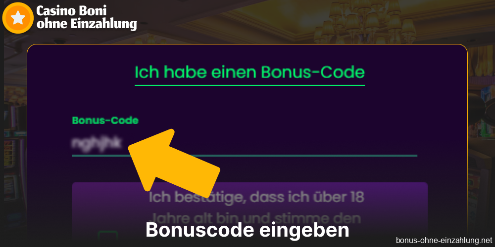Geben Sie den Bonuscode ohne Einzahlung im Casino ein