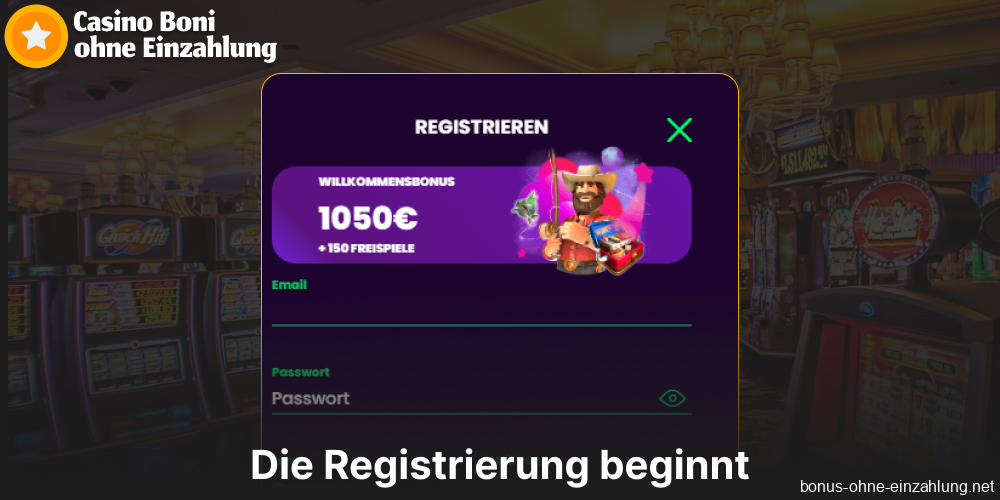 Registrieren Sie sich im Casino mit einem Bonus ohne Einzahlung