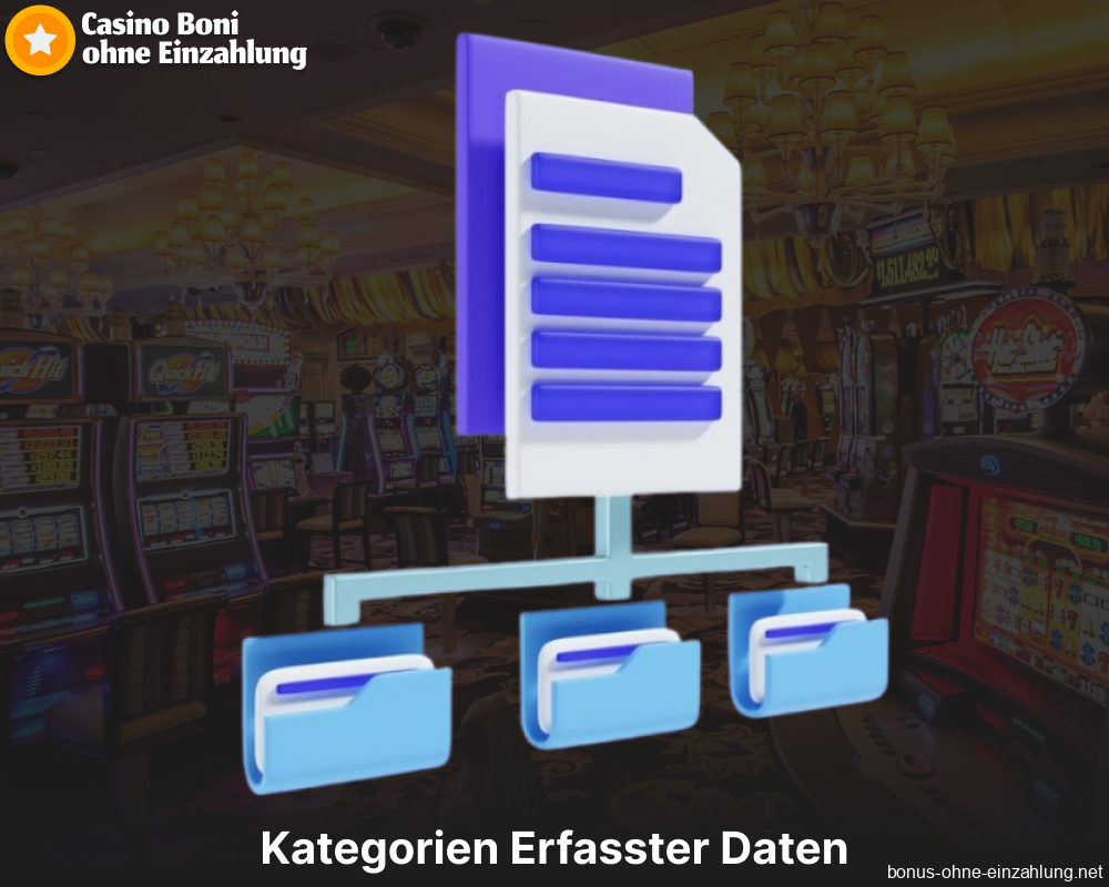 Kategorien Erfasster Daten in Casinos mit Boni ohne Einzahlung aus Deutschland