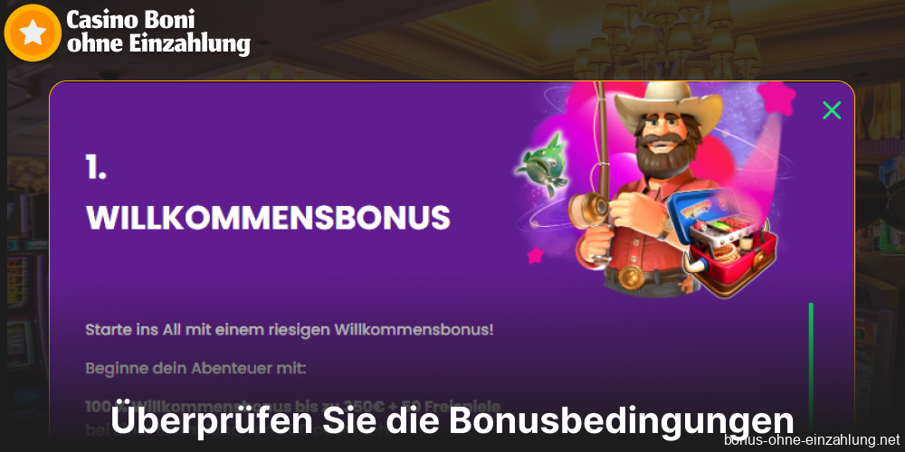 Überprüfen Sie die Bonusbedingungen für Deutschland