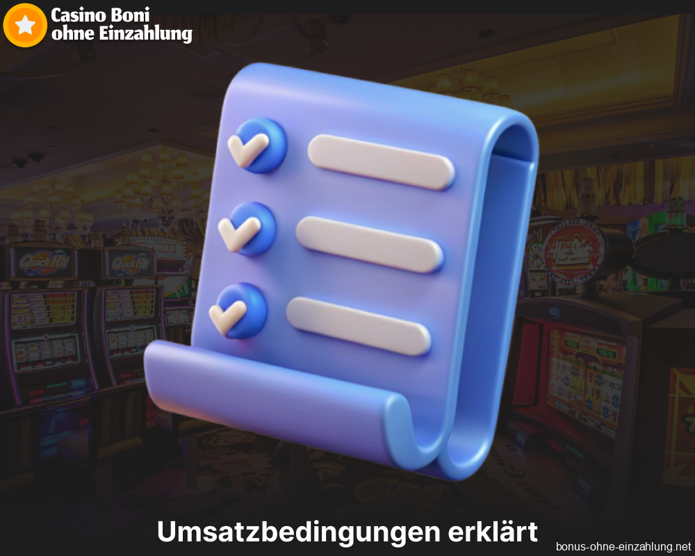 Umsatzbedingungen für Boni ohne Einzahlung in Deutschland